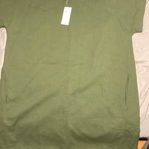 Army green maxi dress and dress cover/shirt